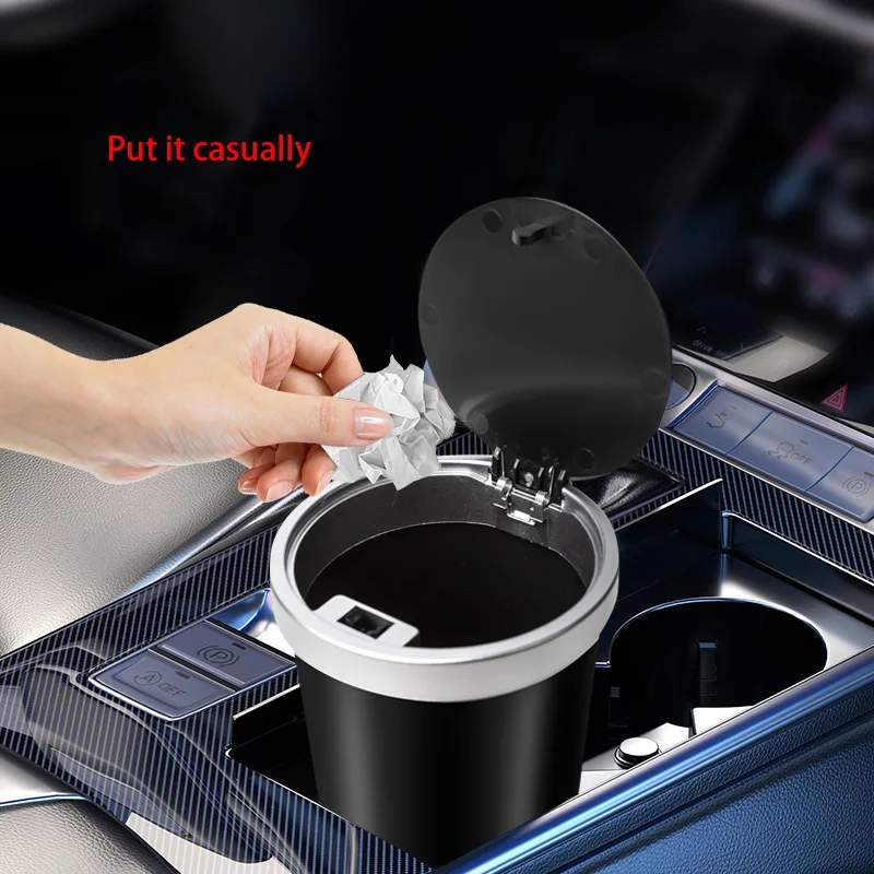 Waterproof Car Trash Can With Lid - لحاملي الأكواب تخزين سلة مهملات السيارة
