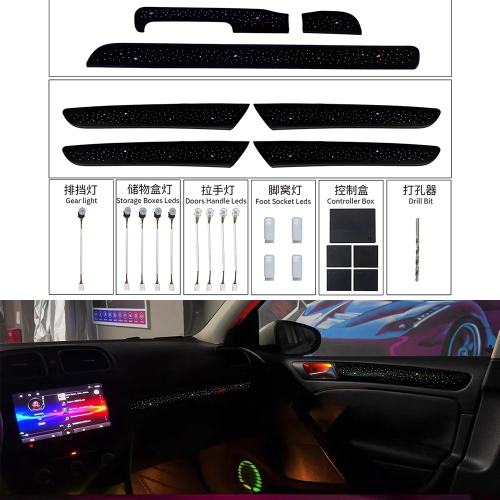 Led Ambient Interior Car Lights App Control - ترقية الإضاءة الداخلية للسيارة LED الضوء