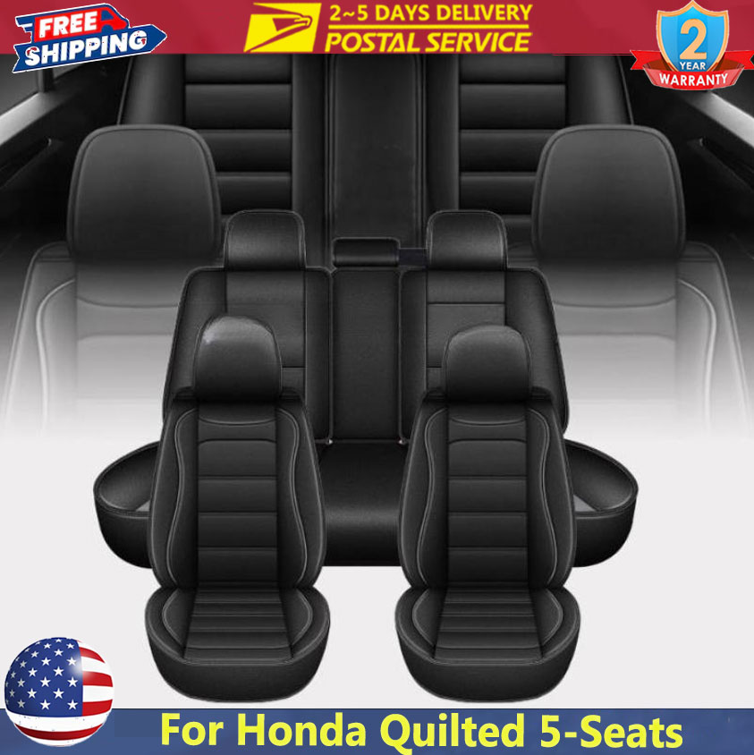 Leather Car Seat Covers Full Set Universal - غطاء مقعد سيارة عالمي أسود لخمسة