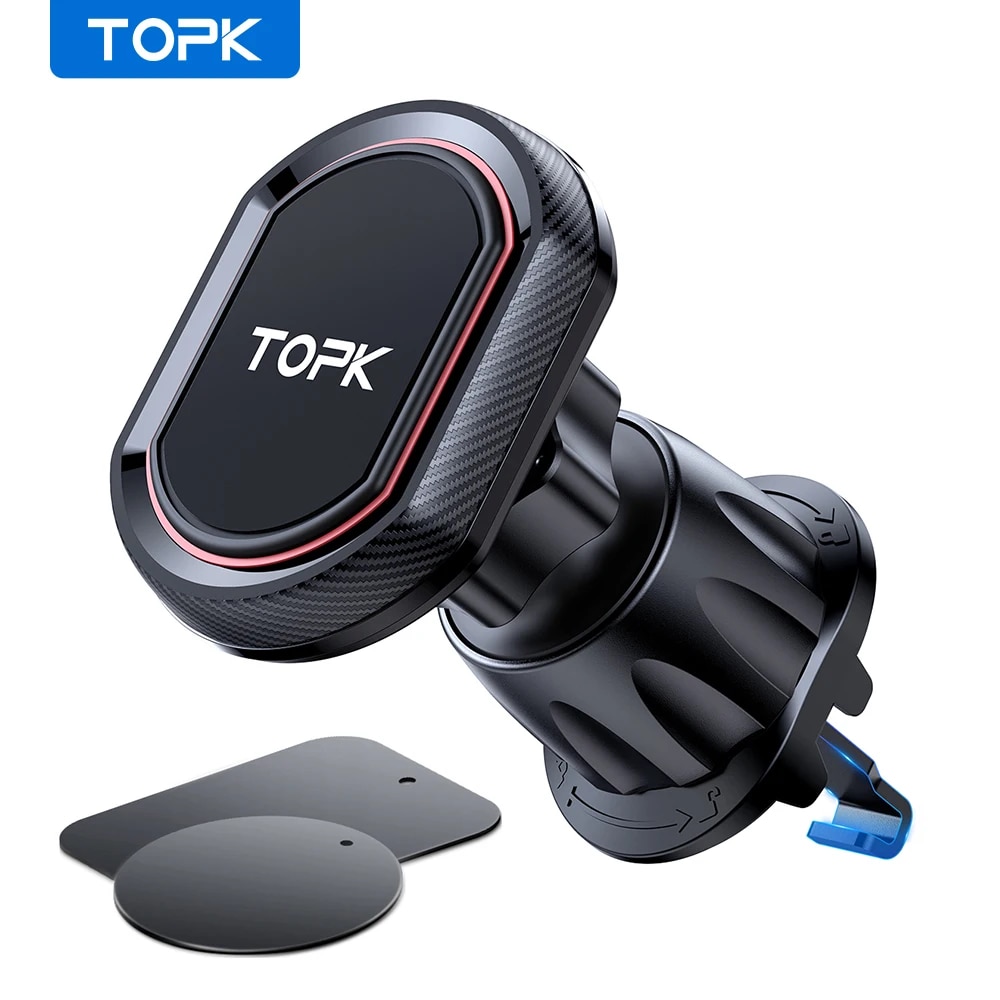Magnetic Phone Holder For Car Vent - حامل هاتف السيارة المغناطيسي TOPK، حامل