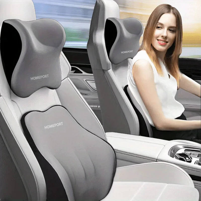 Memory Foam Car Neck Pillow Lumbar Support - سيارة رغوة الذاكرة مسند الرأس مجموعة