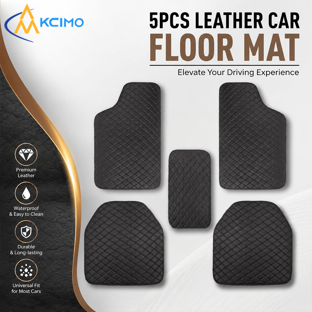 Car Floor Mats Universal Waterproof Leather - مجموعة من 5 قطع من دواسات
