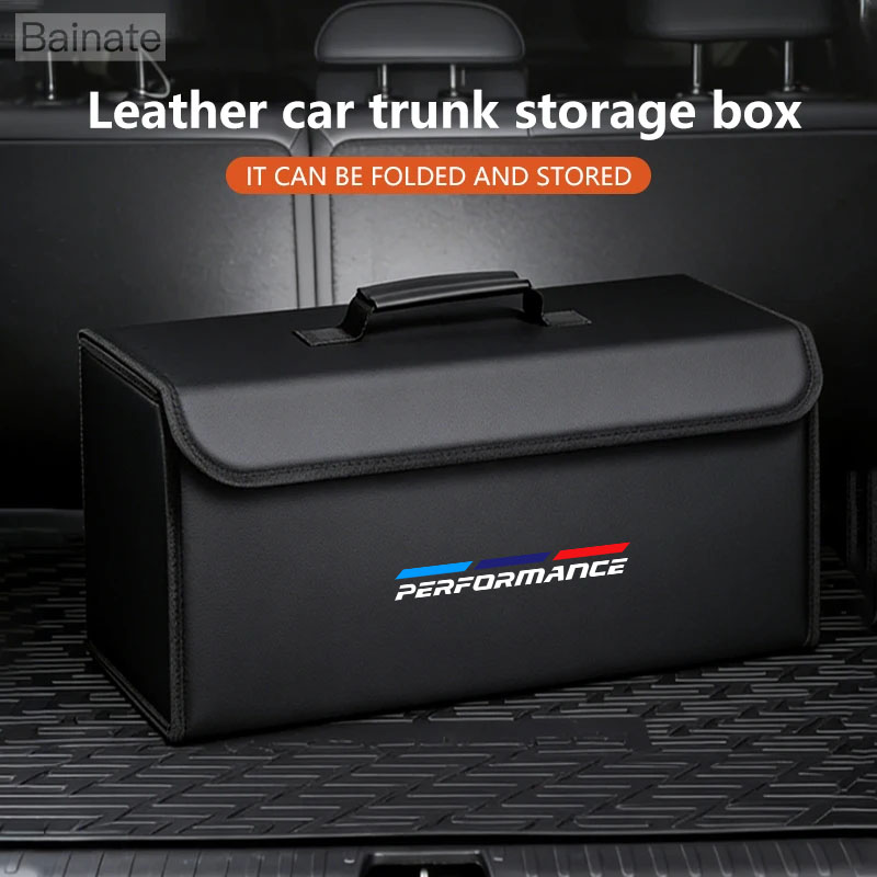 Car Trunk Organizer Foldable Storage Box - منظم صندوق السيارة الجلدي القابل للطي،