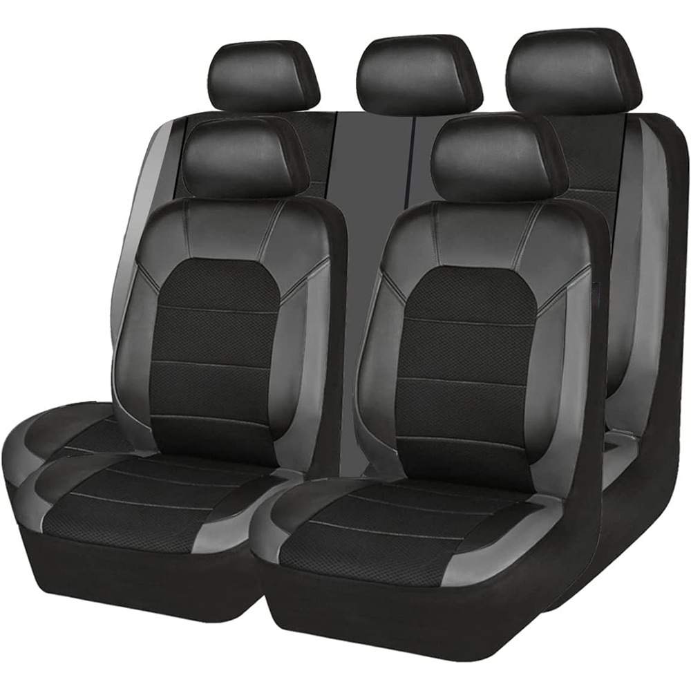 Leather Car Seat Covers Full Set Universal - 9 قطعة/مجموعة غطاء مقعد السيارة سيارة