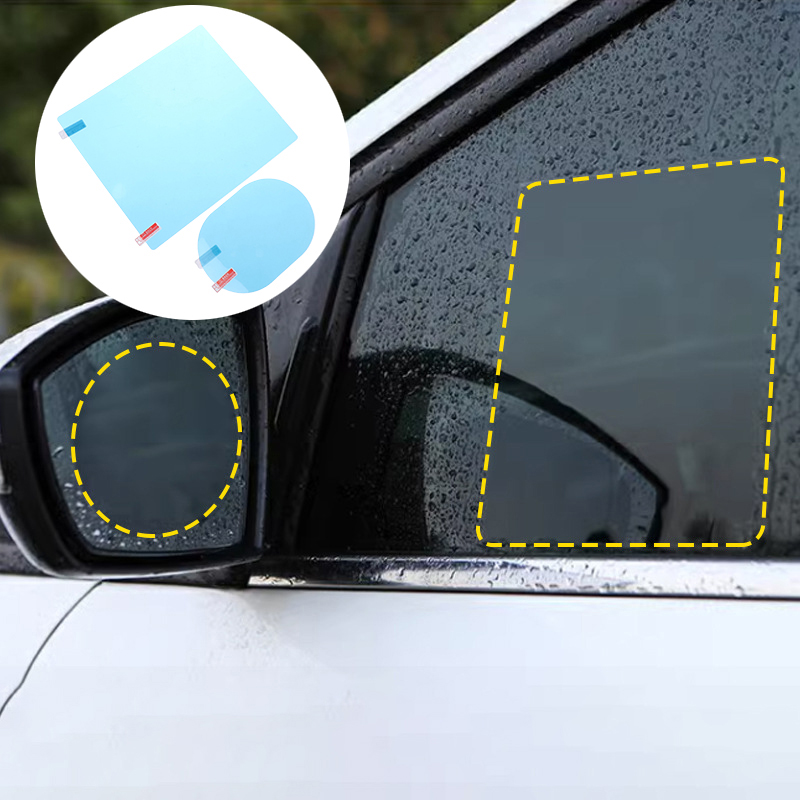 Anti Glare Car Rearview Mirror Film - 4 قطع من ملصقات حماية المرايا