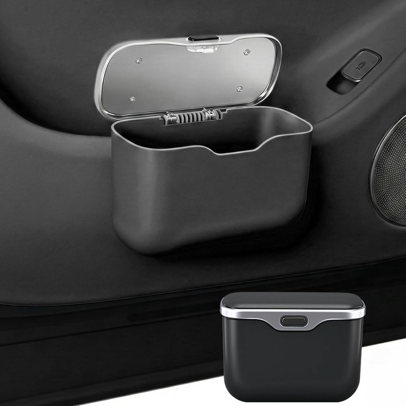 Waterproof Car Trash Can With Lid - سلة مهملات للسيارة مع غطاء، حاوية