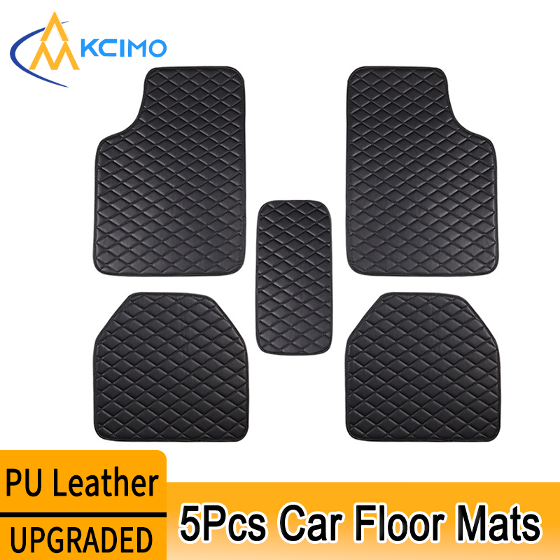 Car Floor Mats Universal Waterproof Leather - 5 قطع من سجاد أرضية السيارة