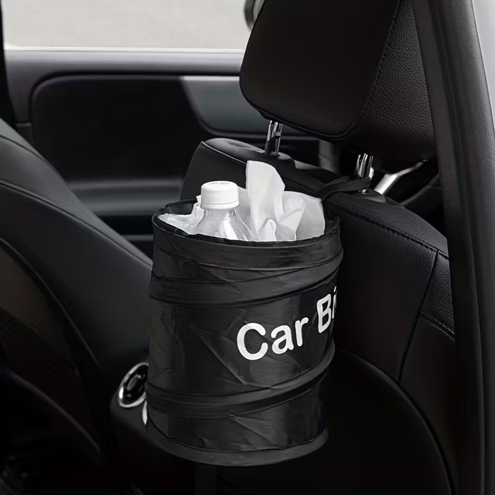 Waterproof Car Trash Can With Lid - سلة مهملات السيارة منبثقة سوداء صغيرة