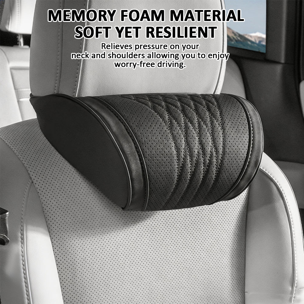 Memory Foam Car Neck Pillow Lumbar Support - وسادة فاخرة لمسند رأس السيارة من