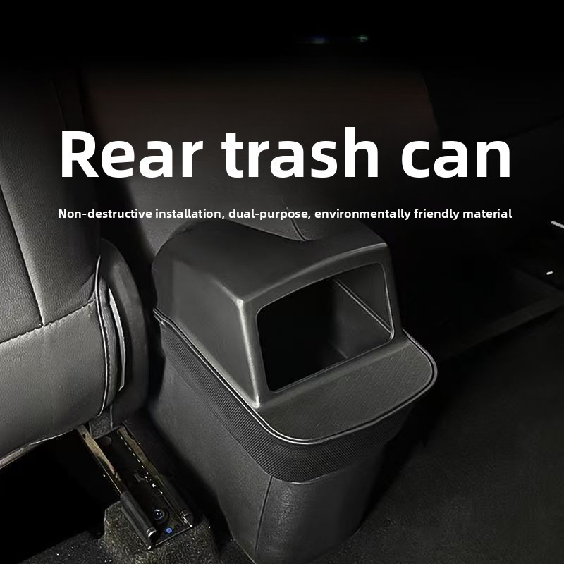 Waterproof Car Trash Can With Lid - صندوق تخزين خلفي من السيليكون لسيارة