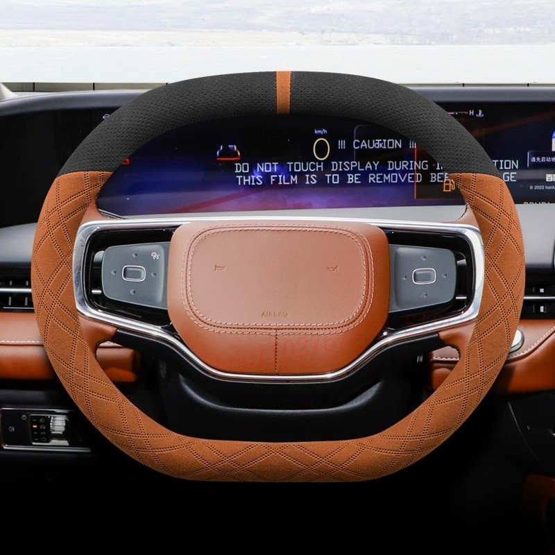Car Steering Wheel Cover Anti Slip Breathable - لينكولن نوتيلوس 2021-2025 نابا الجلود غطاء