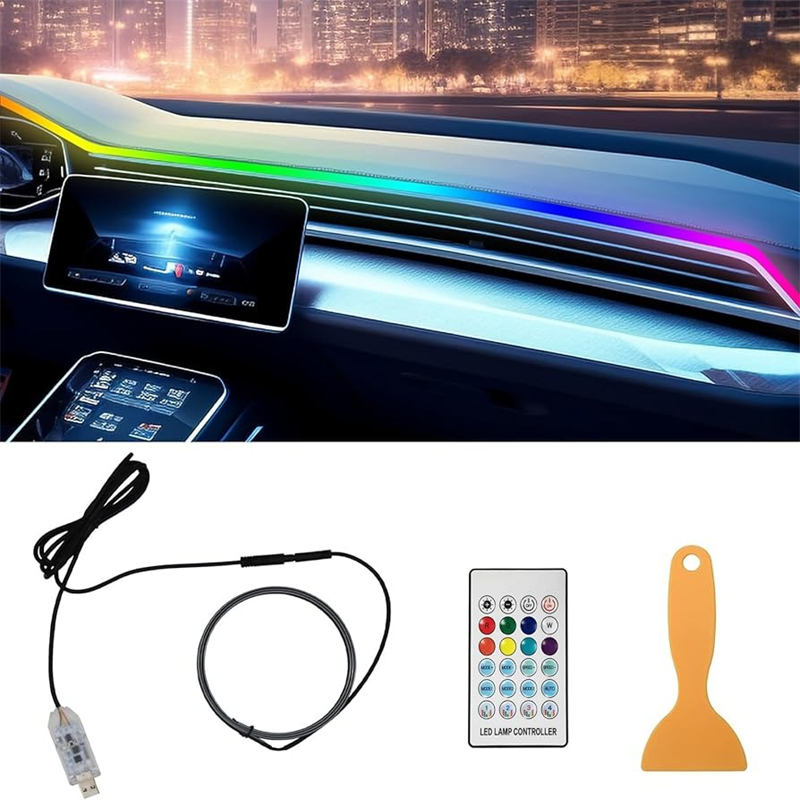 Led Ambient Interior Car Lights App Control - الملونة LED سيارة الداخلية المخفية App