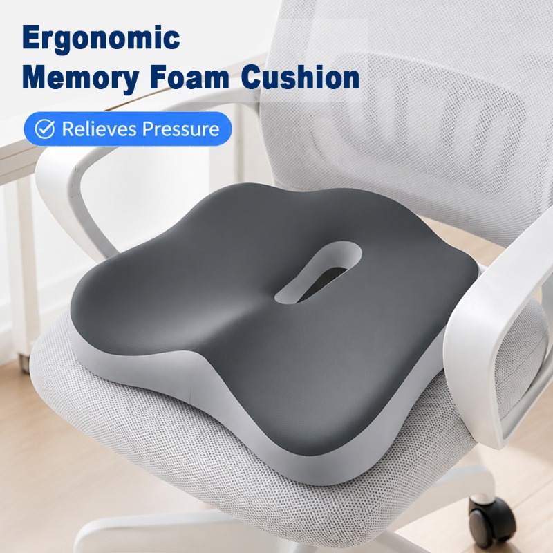 Memory Foam Car Neck Pillow Lumbar Support - وسادة مقعد مريحة من الفوم المرن
