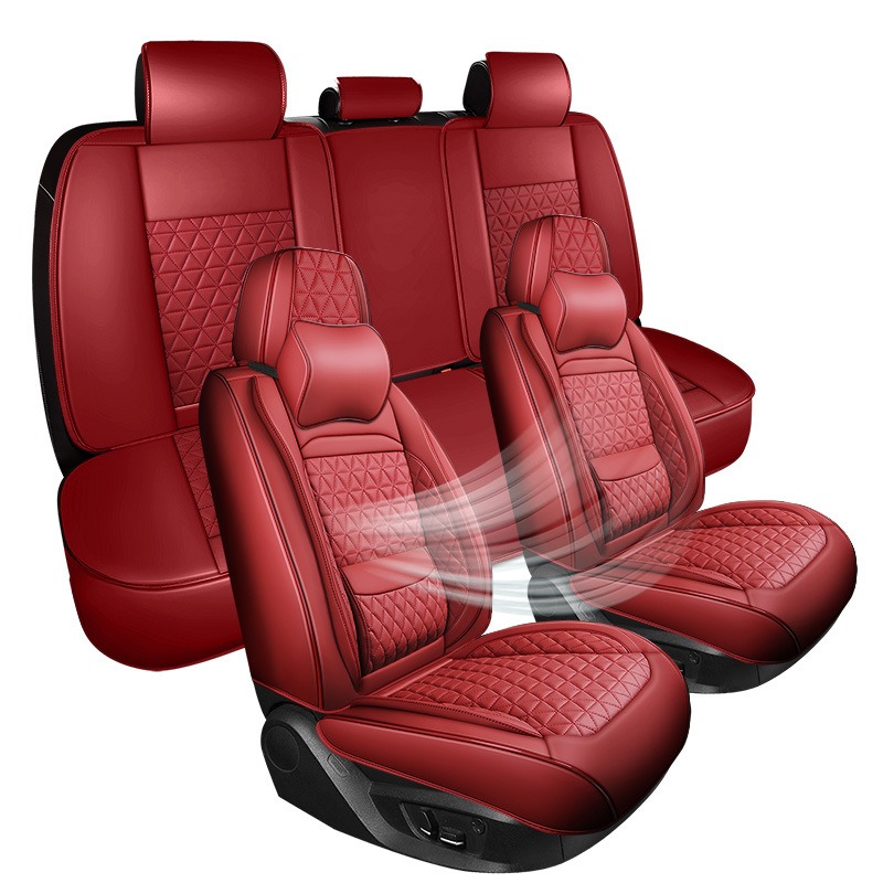 Leather Car Seat Covers Full Set Universal - مجموعة كاملة من أغطية مقاعد السيارة،