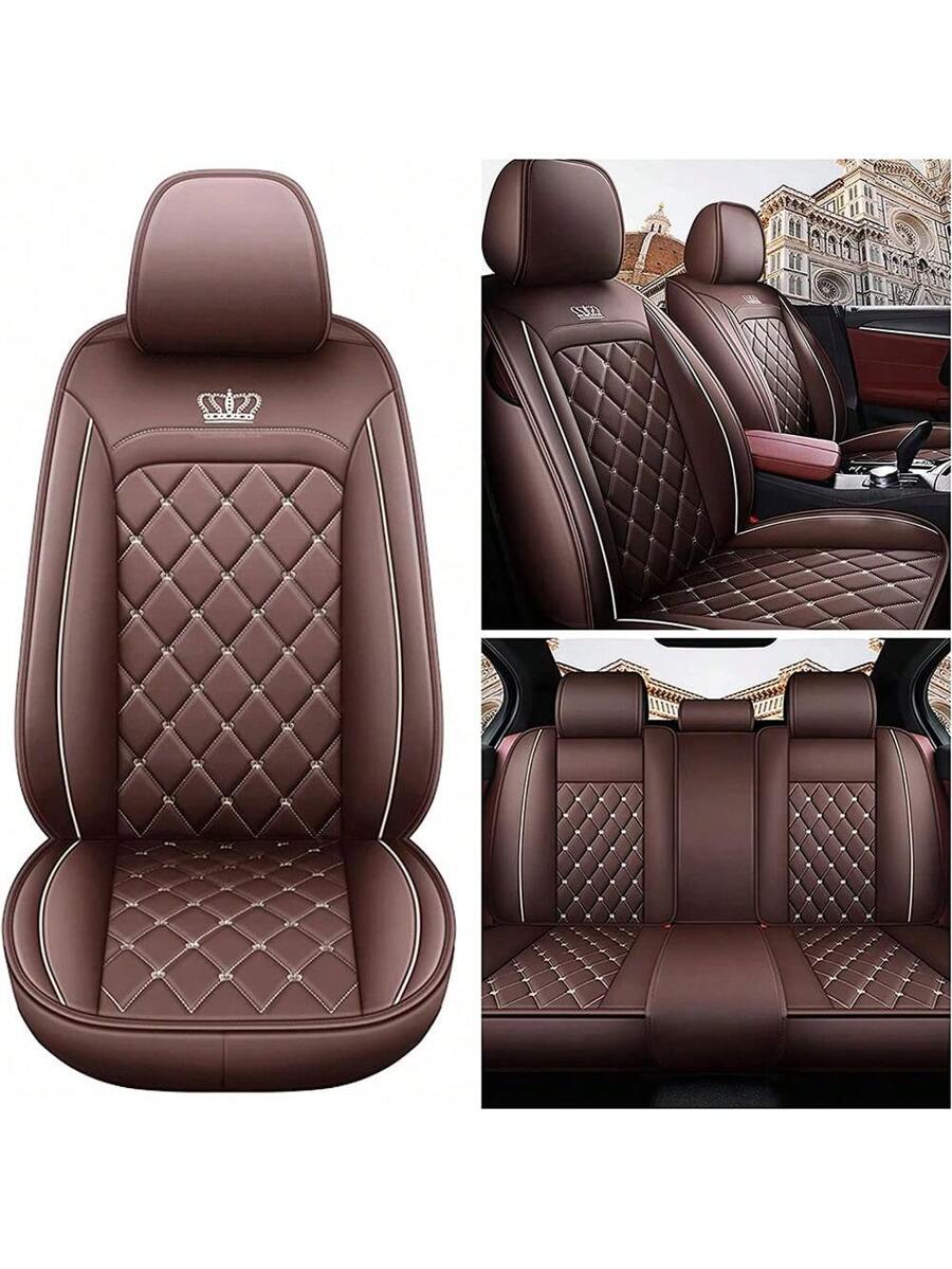 غطاء مقعد سيارة من الجلد الصنا - مراجعة Leather Car Seat Covers Full Set Universal وسعره