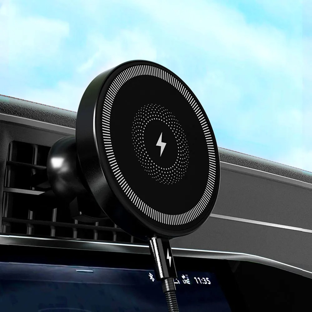 شاحن سيارة لاسلكي مغناطيسي وحا - مراجعة Wireless Car Charger Mount Fast Charging وسعره
