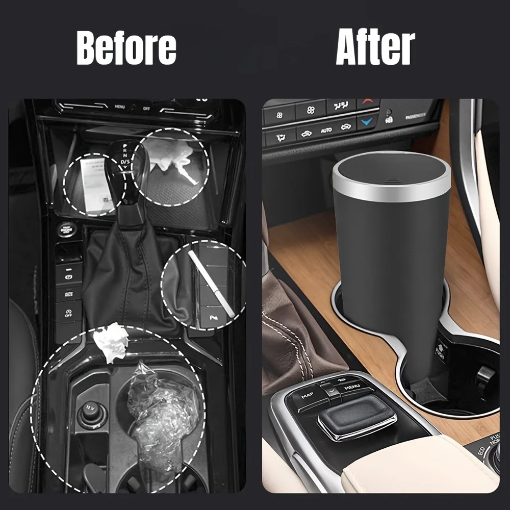 لحاملي الأكواب تخزين سلة مهملا - مراجعة Waterproof Car Trash Can With Lid وسعره