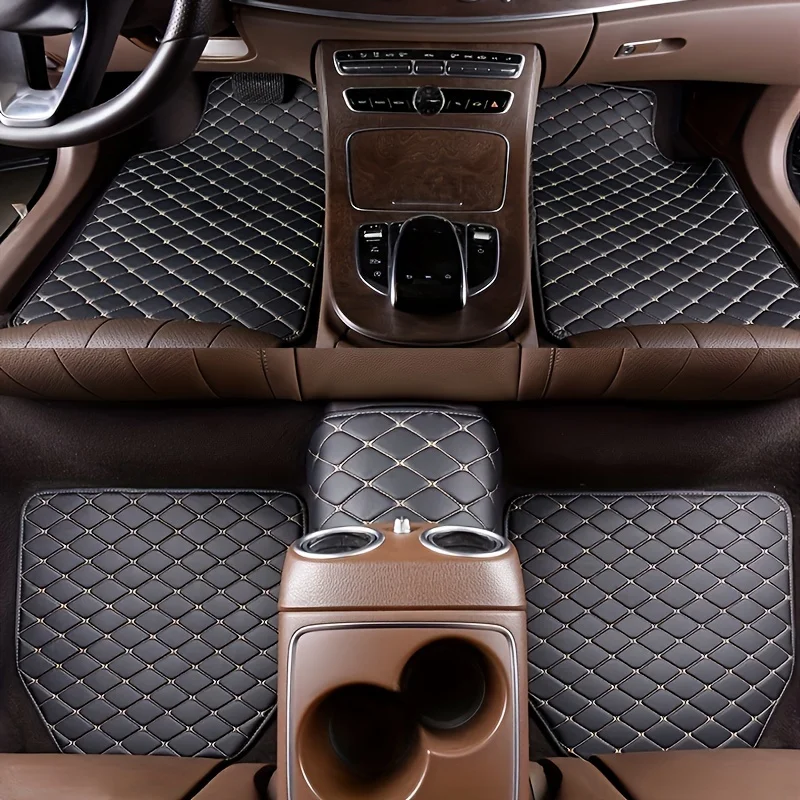 5 قطع من دواسات السيارة العالم - مراجعة Car Floor Mats Universal Waterproof Leather وسعره