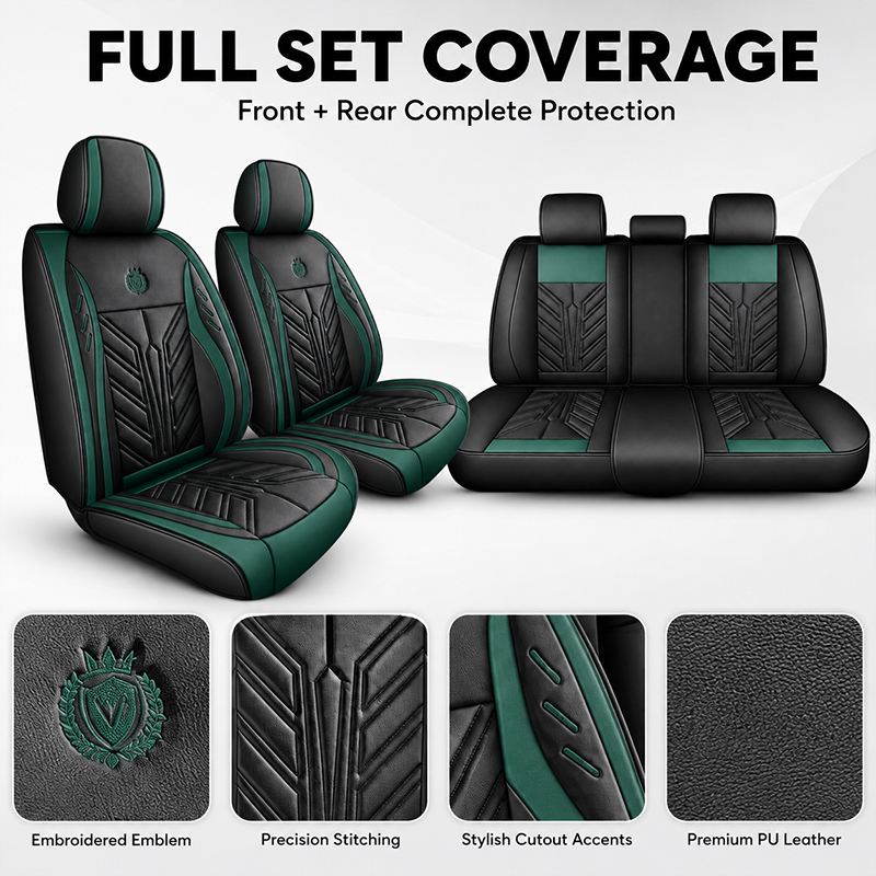 أغطية مقاعد سيارة قابلة للتهوي - مراجعة Leather Car Seat Covers Full Set Universal وسعره