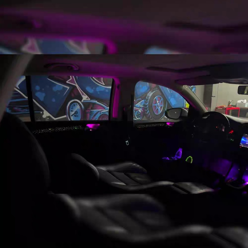 ترقية الإضاءة الداخلية للسيارة - مراجعة Led Ambient Interior Car Lights App Control وسعره