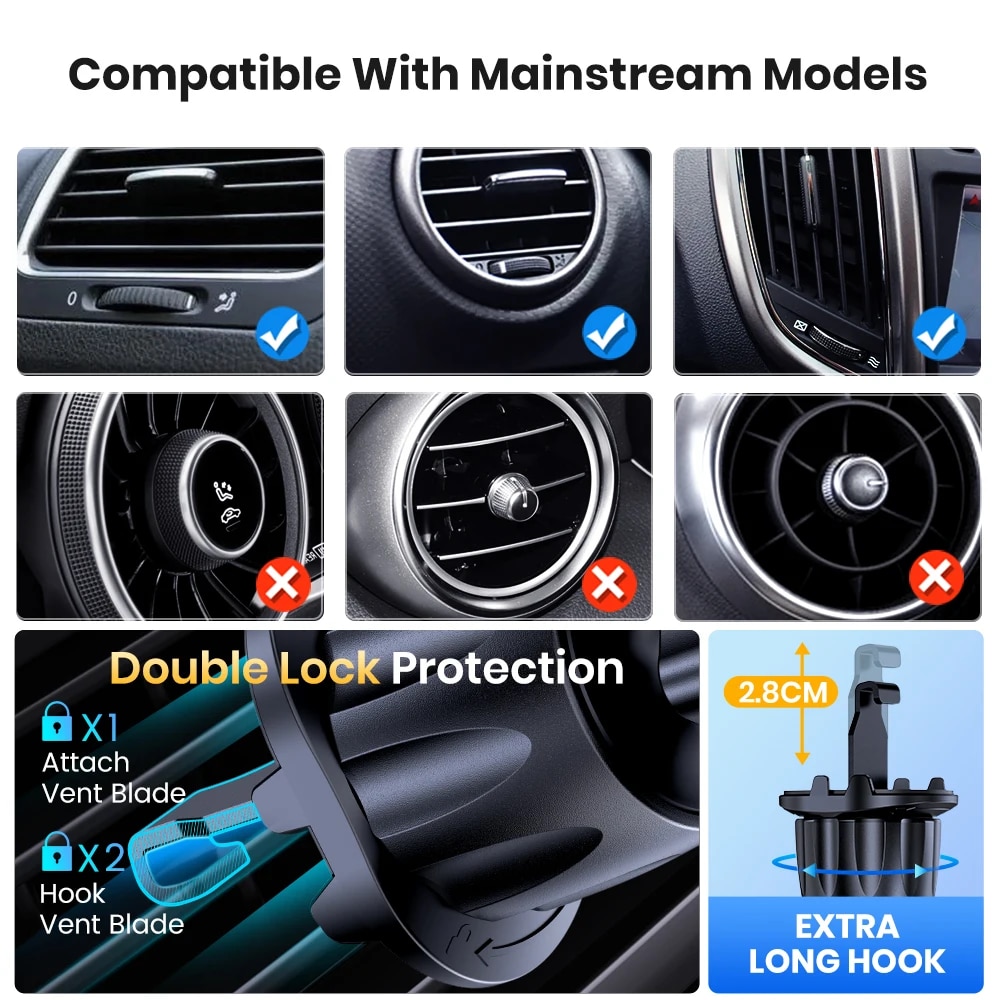 حامل هاتف السيارة المغناطيسي T - مراجعة Magnetic Phone Holder For Car Vent وسعره