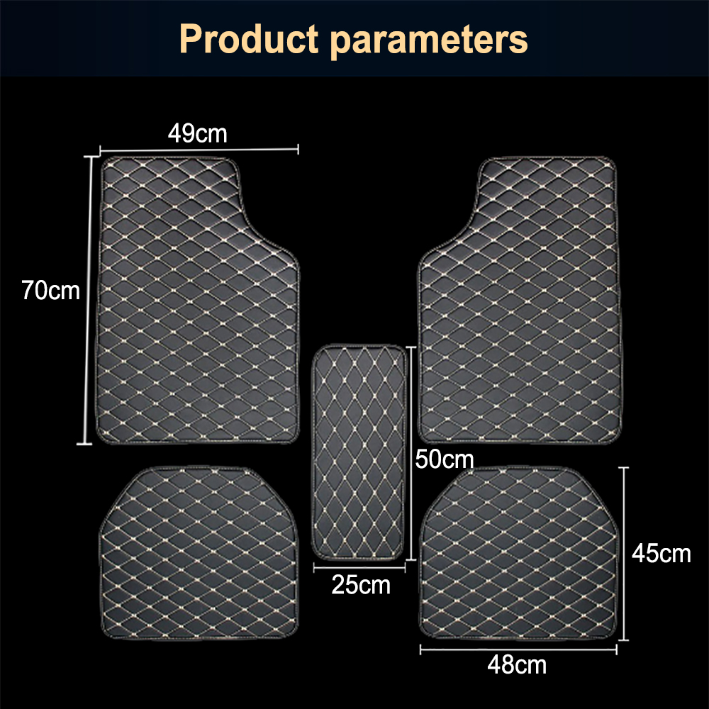 طقم من 5 قطع من دواسات السيارة - مراجعة Car Floor Mats Universal Waterproof Leather وسعره