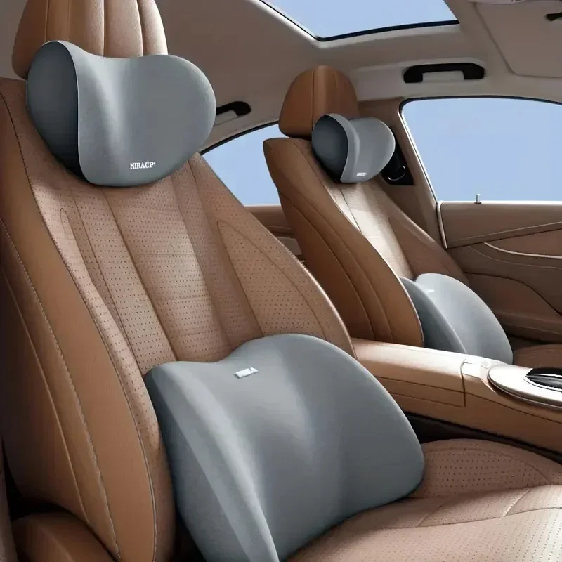 وسادة حماية للرقبة في السيارة  - مراجعة Memory Foam Car Neck Pillow Lumbar Support وسعره