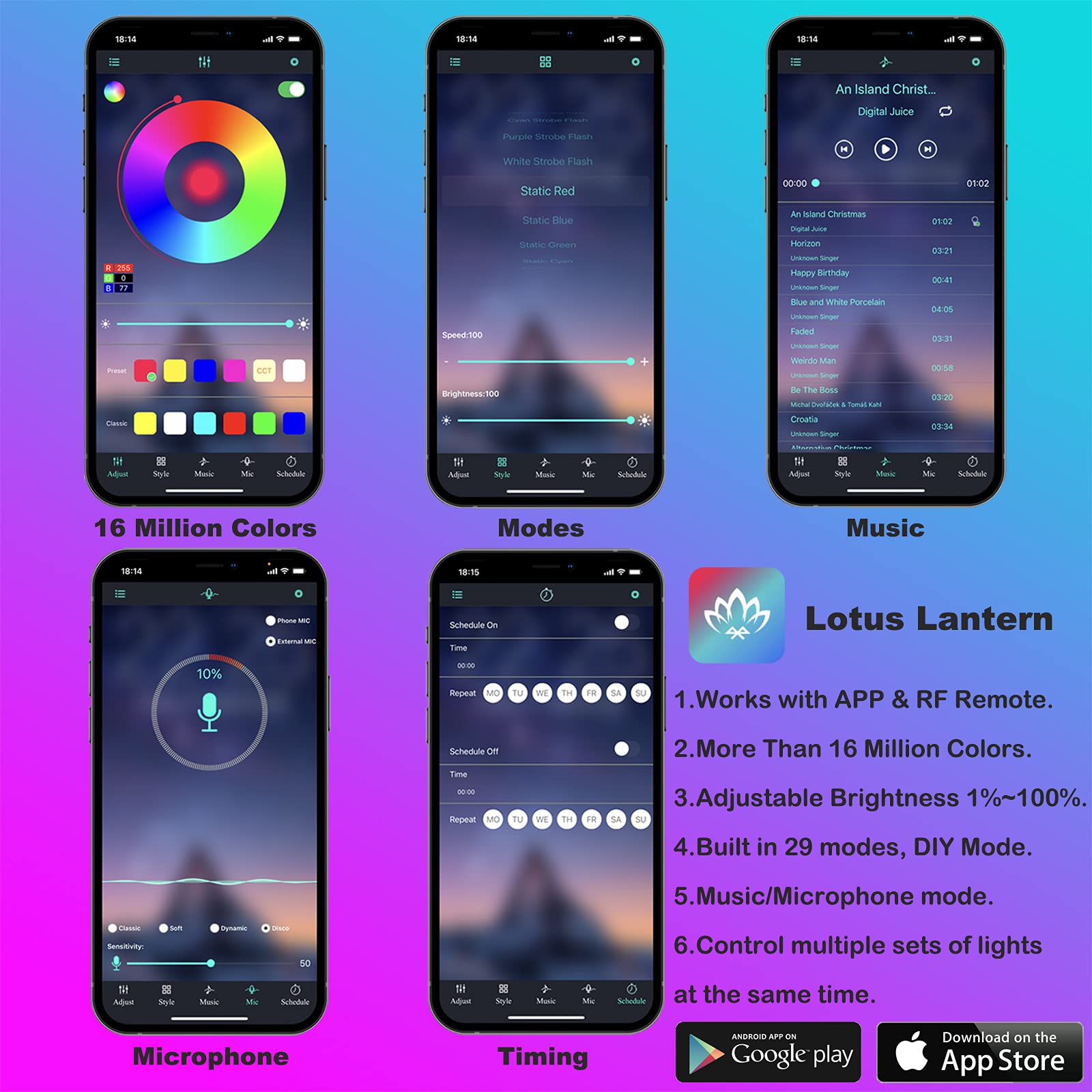 LED سيارة الداخلية المحيطة أضو - مراجعة Led Ambient Interior Car Lights App Control وسعره