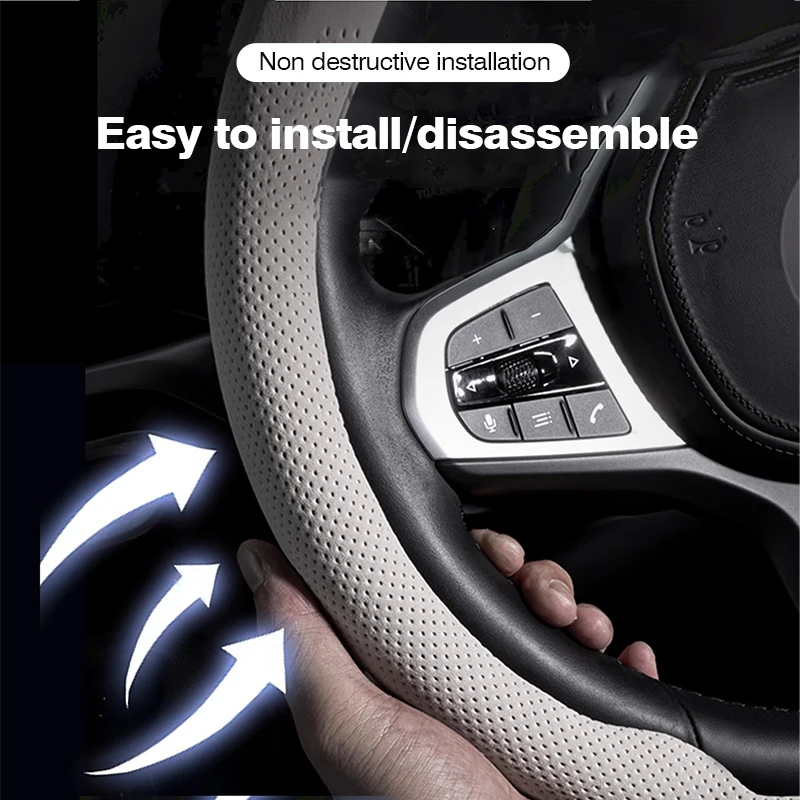 أغطية عجلة القيادة المتوافقة م - مراجعة Car Steering Wheel Cover Anti Slip Breathable وسعره