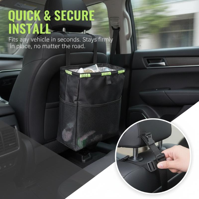 سلة قمامة قابلة للطي للسيارة م - مراجعة Waterproof Car Trash Can With Lid وسعره