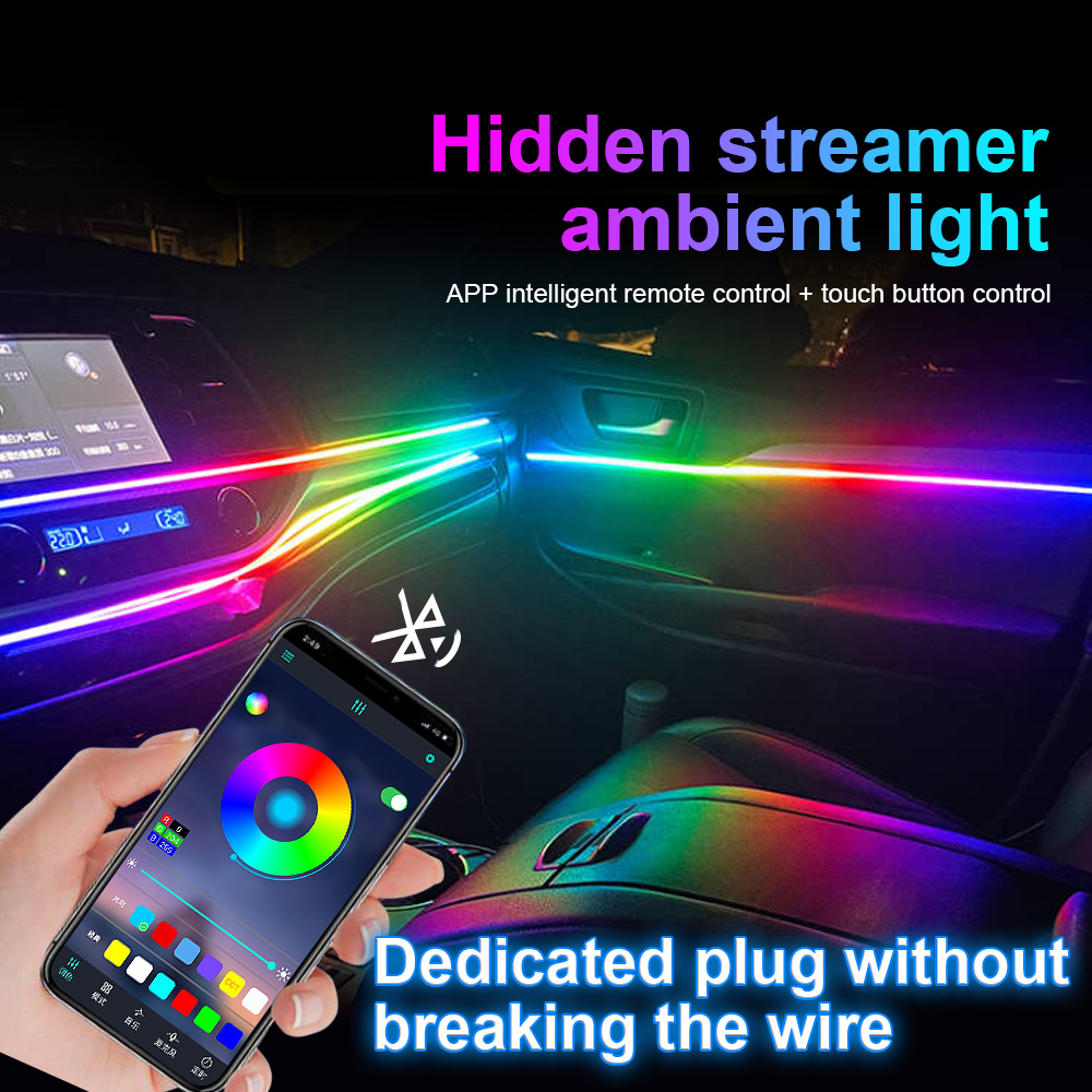 18 في 1 64 لون RGB سيمفونية سي - مراجعة Led Ambient Interior Car Lights App Control وسعره