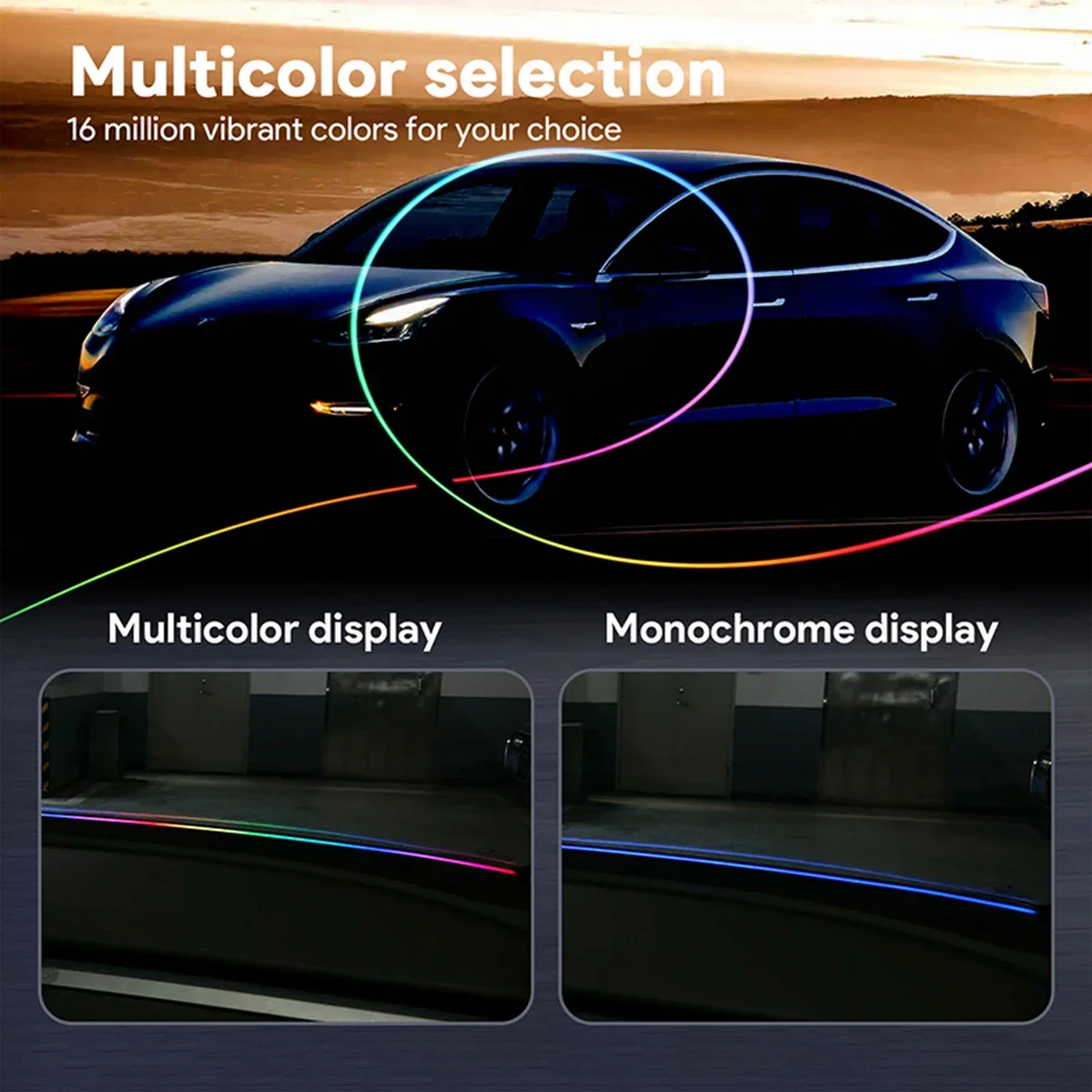 140/150 سنتيمتر LED سيارة المح - مراجعة Led Ambient Interior Car Lights App Control وسعره
