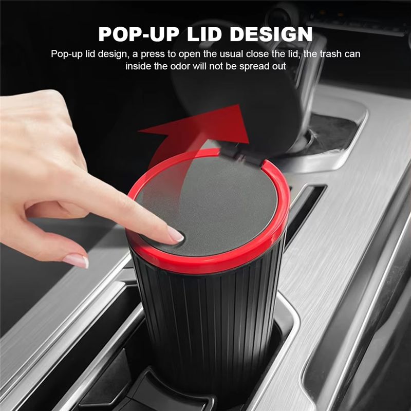 سلة مهملات للسيارة من نوع A60E - مراجعة Waterproof Car Trash Can With Lid وسعره