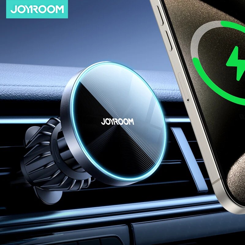 Joyroom-حامل هاتف السيارة المغ - مراجعة Wireless Car Charger Mount Fast Charging وسعره