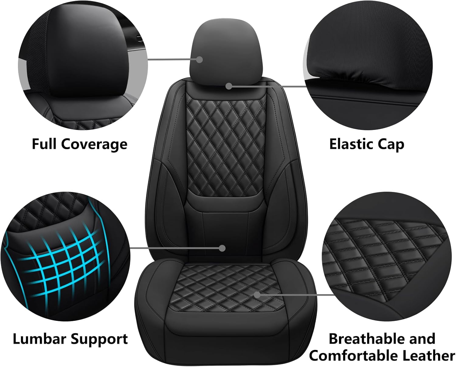 أغطية مقاعد سيارات شاملة بالجم - مراجعة Leather Car Seat Covers Full Set Universal وسعره
