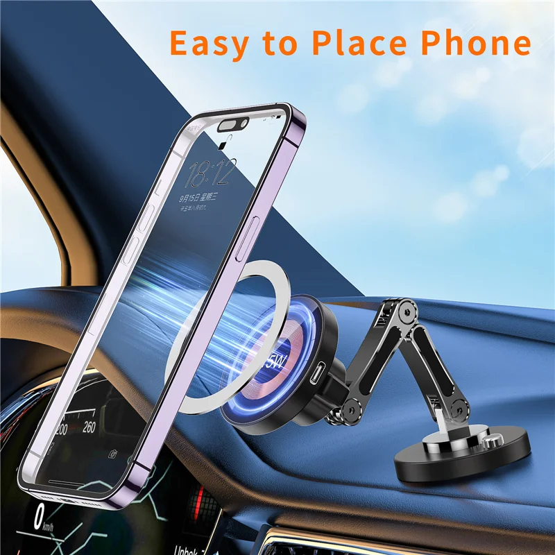 حامل شاحن لاسلكي مغناطيسي للسي - مراجعة Wireless Car Charger Mount Fast Charging وسعره
