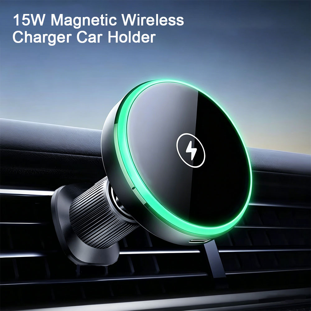 حامل شاحن لاسلكي مغناطيسي للسي - مراجعة Magnetic Phone Holder For Car Vent وسعره