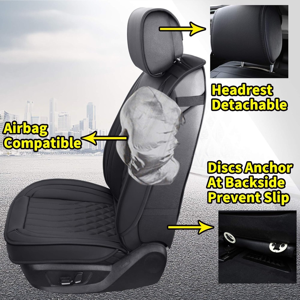 5 قطع من أغطية مقاعد السيارة م - مراجعة Leather Car Seat Covers Full Set Universal وسعره
