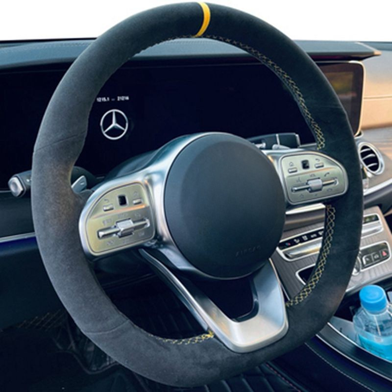 المضادة للانزلاق الأسود الجلد  - مراجعة Car Steering Wheel Cover Anti Slip Breathable وسعره