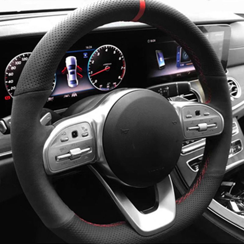المضادة للانزلاق الأسود الجلد  - مراجعة Car Steering Wheel Cover Anti Slip Breathable وسعره