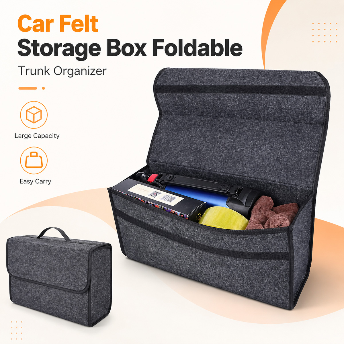 صندوق تخزين قابل للطي من اللبا - مراجعة Car Trunk Organizer Foldable Storage Box وسعره