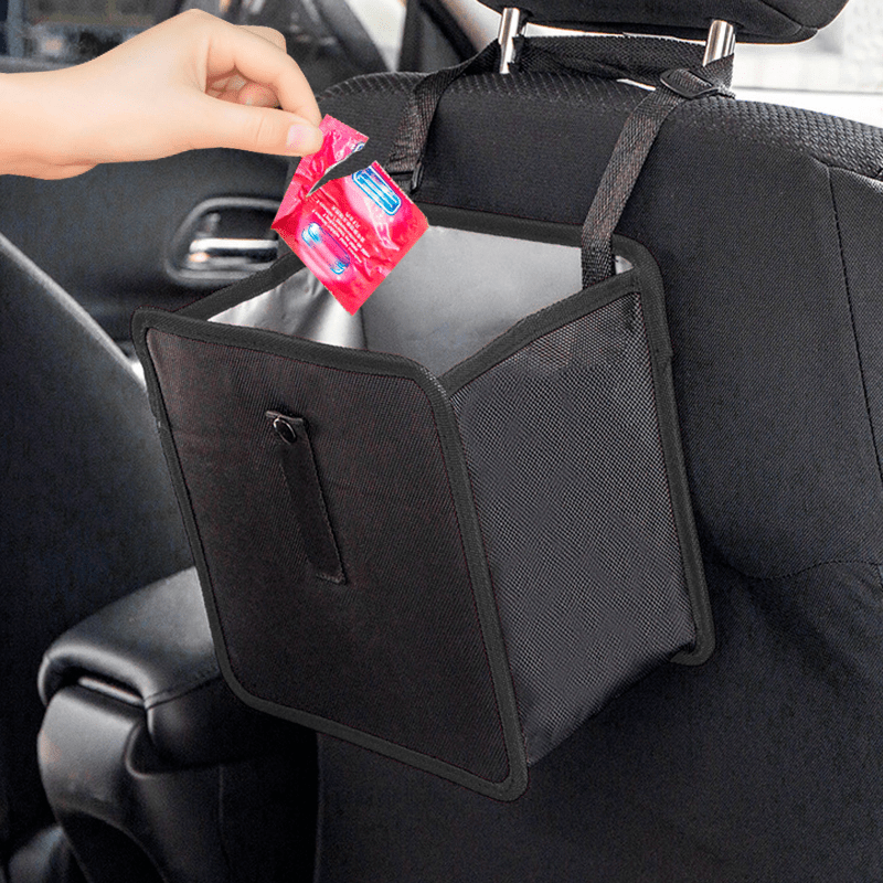 سلة مهملات محمولة للسيارة، حاو - مراجعة Waterproof Car Trash Can With Lid وسعره
