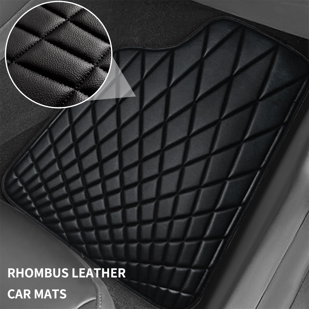 مجموعة دواسات سيارة جلدية عالم - مراجعة Car Floor Mats Universal Waterproof Leather وسعره
