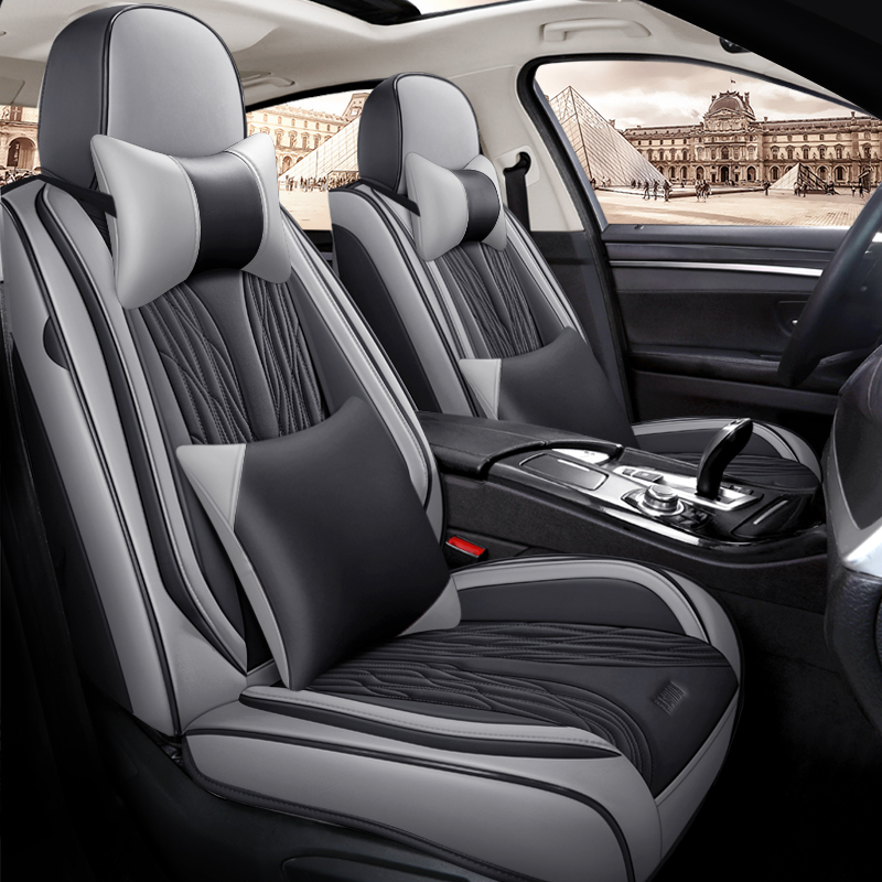تصميم جديد من أغطية مقاعد السي - مراجعة Leather Car Seat Covers Full Set Universal وسعره