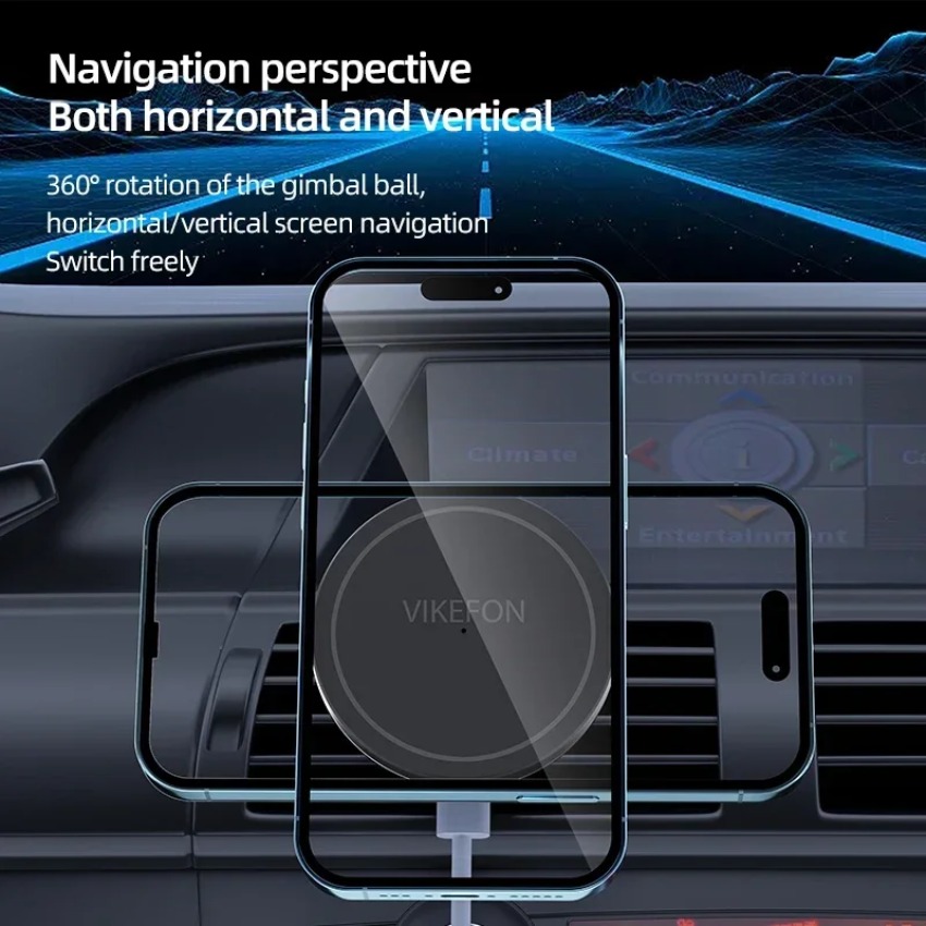 شاحن سيارة لاسلكي مع حامل هاتف - مراجعة Magnetic Phone Holder For Car Vent وسعره