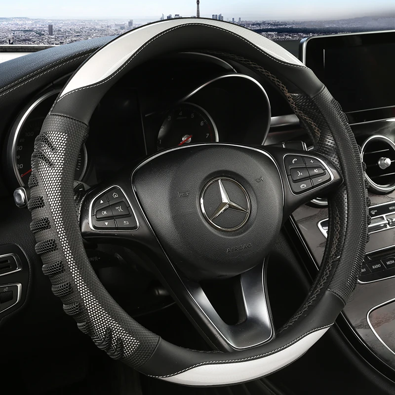 غطاء عجلة قيادة السيارة ثلاثي  - مراجعة Car Steering Wheel Cover Anti Slip Breathable وسعره