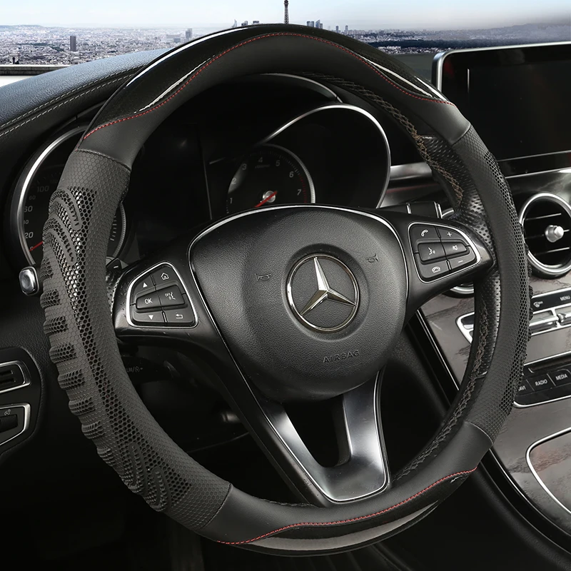 غطاء عجلة قيادة السيارة ثلاثي  - مراجعة Car Steering Wheel Cover Anti Slip Breathable وسعره