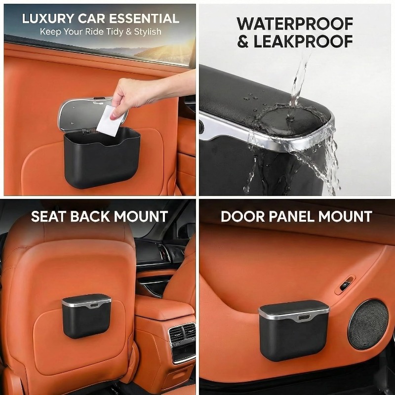 سلة مهملات للسيارة مع غطاء، حا - مراجعة Waterproof Car Trash Can With Lid وسعره