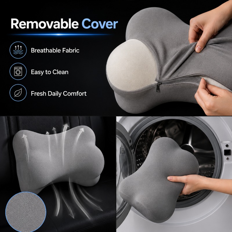 وسادة رأس ودعم للظهر والرقبة ل - مراجعة Memory Foam Car Neck Pillow Lumbar Support وسعره