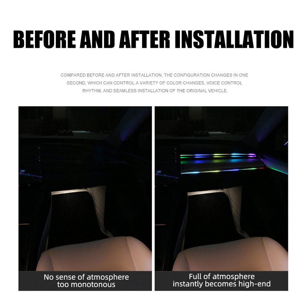 6/10 في 1 سيارة Led أضواء المح - مراجعة Led Ambient Interior Car Lights App Control وسعره